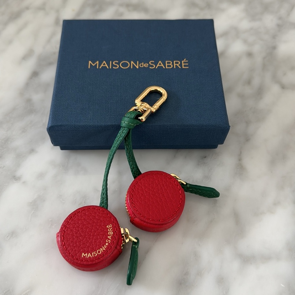 MAISON de SABRÉ SABRÉMOJI Cherry Fruit AirTag Charm Leather Bag Charm Keychain